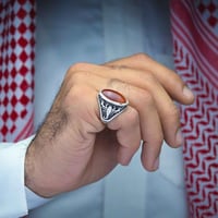 خاتم العقرب عقيق يماني احمر