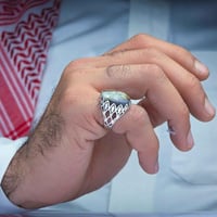 خاتم فضة عقيق يماني طحلبي