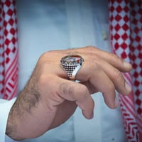 خاتم فضة عقيق يماني خرايطي