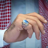 خاتم شبابي عقيق يماني مزهر