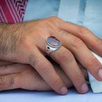 خاتم النخلة عقيق يماني مزهر نادر