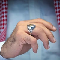 خاتم فضة عقيق يماني طحلبي