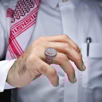 خاتم فضة عقيق يماني طحلبي