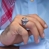 خاتم فضة عقيق يماني خرايطي