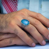 خاتم اسلامي عقيق يماني طحلبي بحري