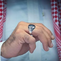 خاتم فضة عقيق يماني كبدي