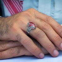 خاتم ملكي عقيق يماني احمر