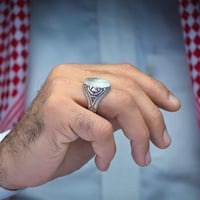 خاتم فضة عقيق يماني مسماري