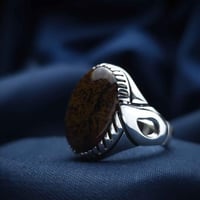 خاتم فضة عقيق يماني شعب مرجانية