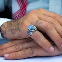 خاتم فضة عقيق يماني خرايطي نادر