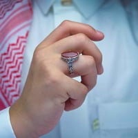 خاتم فضة عقيق يماني رماني