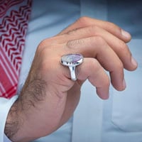 خاتم فضة عقيق يماني طحلبي