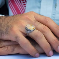 خاتم بوساني عقيق يماني مزهر