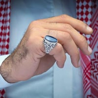 خاتم فضة عقيق يماني نادر