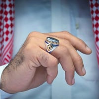 خاتم فضة عقيق يماني طحلبي