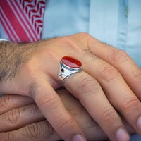 خاتم النخلة عقيق يماني احمر