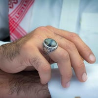 خاتم فضة عقيق يماني خرايطي
