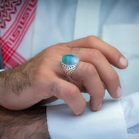 خاتم كلاسيكي عقيق يماني مسماري