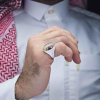 خاتم فضة عقيق يماني طحلبي