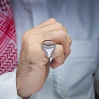 خاتم فضة عقيق يماني خرايطي