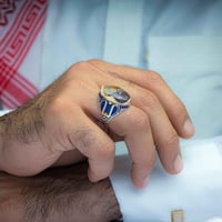 خاتم فضة عقيق يماني طحلبي نادر