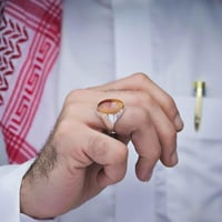 خاتم بحريني عقيق يماني عسلي