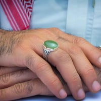 خاتم ملكي حجر يشم اخضر