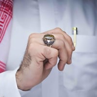 خاتم فضة عقيق يماني شعب مرجانية