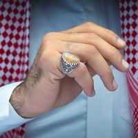 خاتم فضة عقيق يماني شجراني