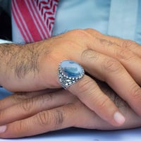 خاتم اسلامي عقيق يماني مزهر