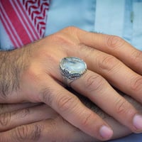 خاتم فضة عقيق يماني شجراني