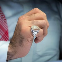 خاتم فضة عقيق يماني طحلبي