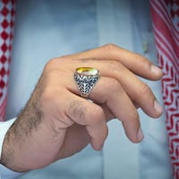 خاتم فضة عقيق يماني نادر