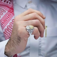 خاتم فضة عقيق يماني طحلبي