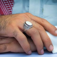 خاتم فضة عقيق يماني سليماني