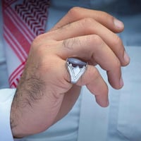 خاتم فضة عقيق يماني كبدي