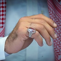 خاتم ملكي عقيق يماني مزهر