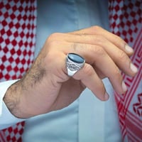 خاتم اسلامي عقيق يماني اسود