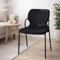 كرسي جانبي بتصميم عصري وقاعدة معدنية سوداء