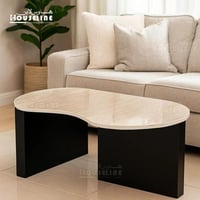 طاولة وسط قهوة – بديل الرخام بتصميم منحني مودرن