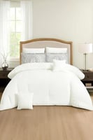 مفرش مزدوج ناعم مايكروفايبر 8 قطع أبيض