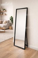 مراية ستاند أرضية بإطار معدني أسود