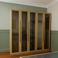 دولاب ملابس 5 أبواب زجاج 3تعليق ورفوف وسط للتطبيق...