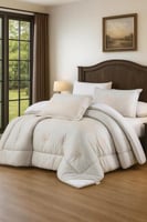 مفرش مزدوج وجهين مايكروفايبر سكري بنقشة ناعمة