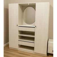 دولاب ملابس مع تسريحة ومراية تصميم مودرن بلون بيج