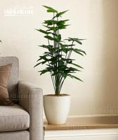 شجرة ديكور صناعية طويلة بمركن أبيض ارتفاع 100 سم