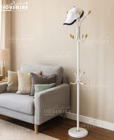 شماعة الملابس اسيارن – لون أبيض بلمسات خشبية