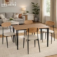 طاولة طعام عائلية – تصميم عصري بدفء الخشب