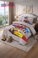 طقم لحاف سرعة الأبطال – تصميم سيارات سباق للأطفال