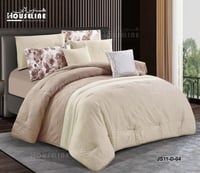 مفرش سرير قطن جاكار فاخر 8 قطع أوف وايت بيج